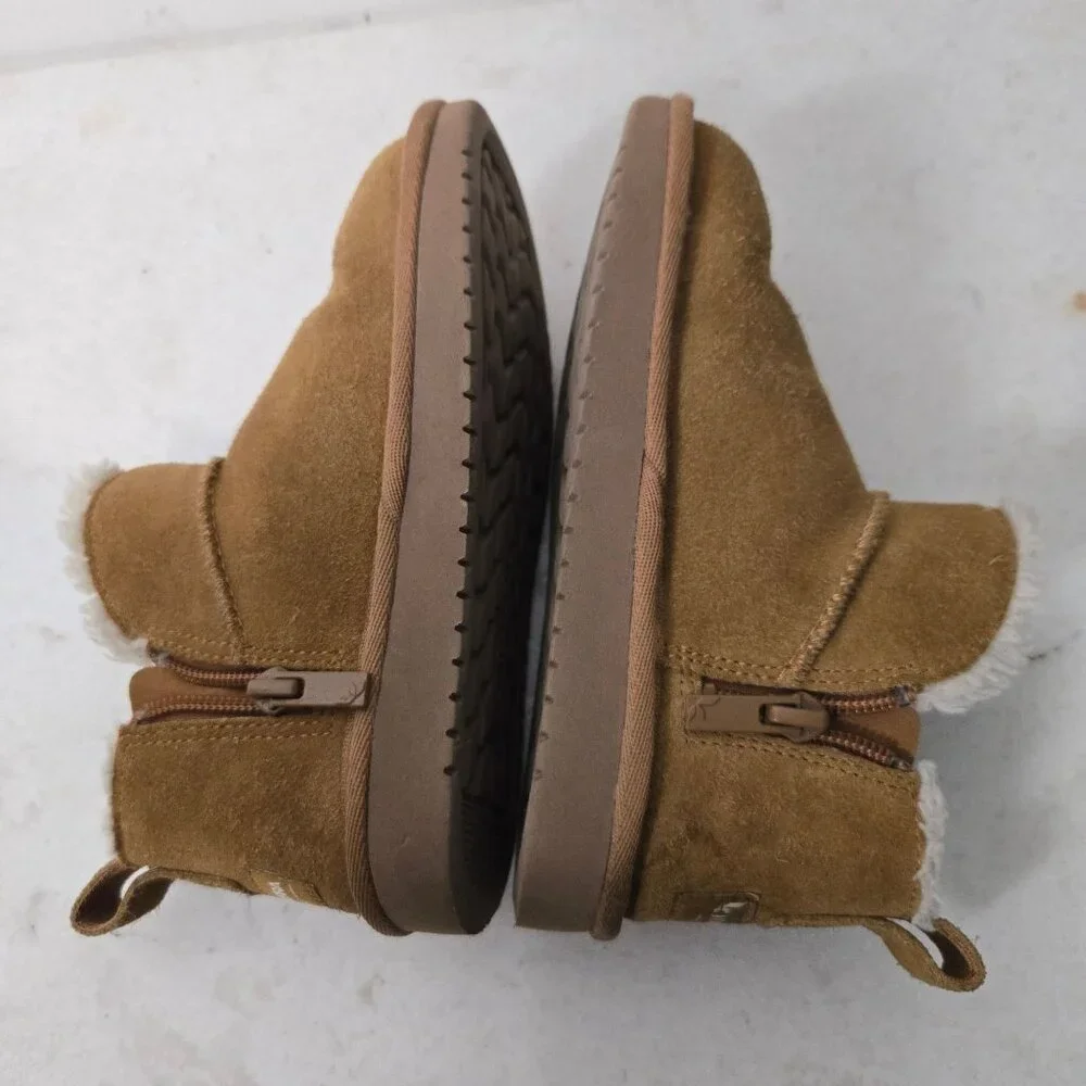 Koolaburra by UGG Girls 12 Toddler Koola Ultra Mini Suede Ankle Booties Chestnut